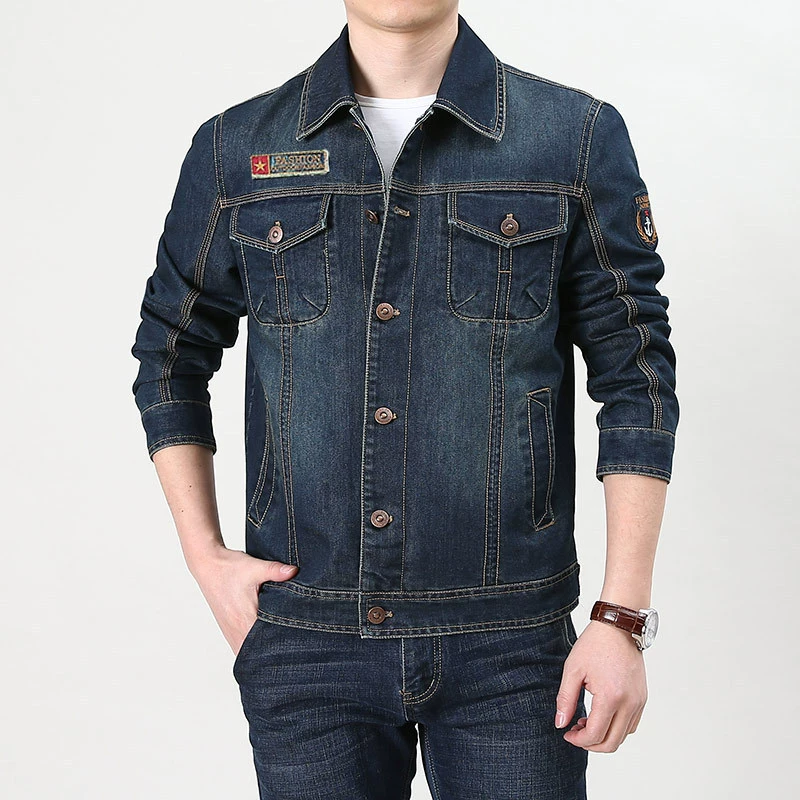 Весна и осень, новая джинсовая куртка, Мужская мода, городской отдых, уличная джинсовая куртка с лацканами, мужские прямые продажи 808