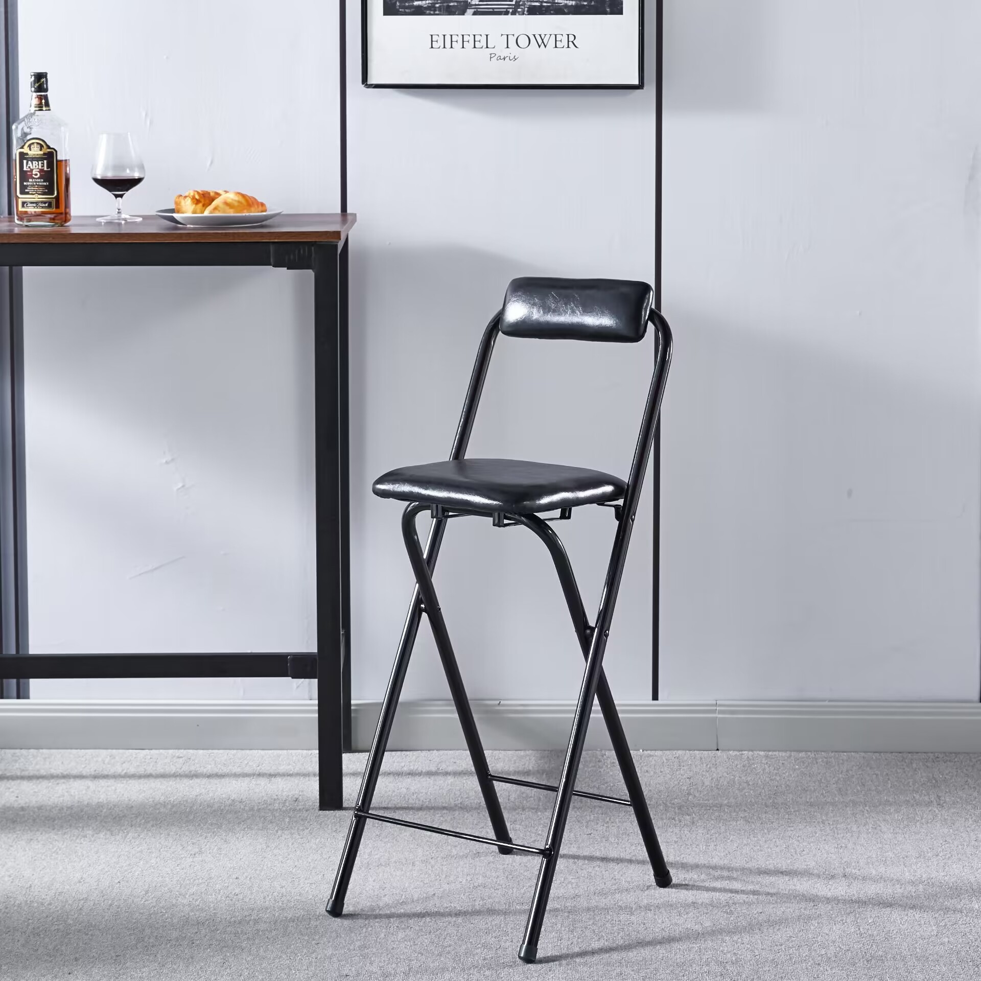 Fábrica directa portátil silla de bar plegable silla de recepción taburete alto puente silla de pesca silla de comedor de respaldo casual bar image 11