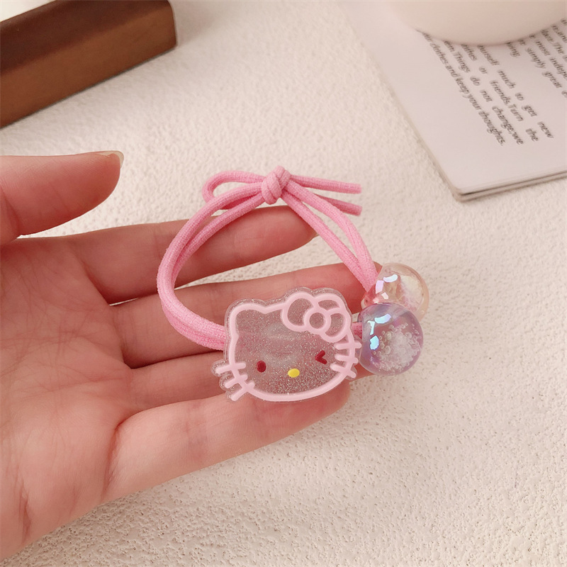 Coreano dulce dibujos animados cabello de gato anillo de cabello de la chica de cola de caballo bola de correa de cabello Sanrio cuerdas de cabello adornamiento para el cabello