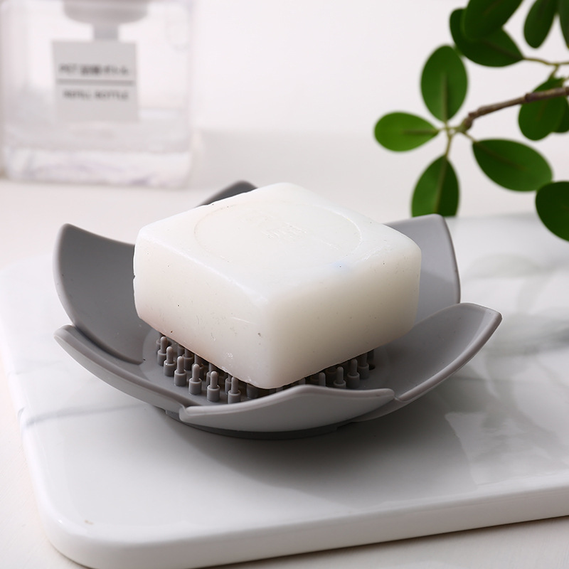 Silicone Soap Box Japanese-Style Punch-Free Soap Box Household Creative Drain Soap Box Simple Bathroom Soap Storage Box