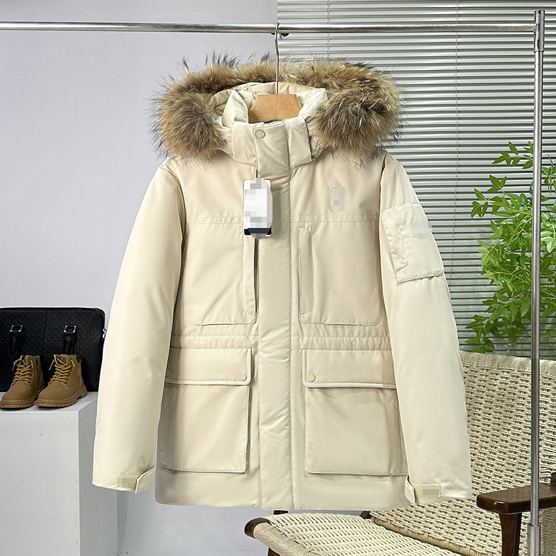 M*B洋基队羽绒服 小标男女同款户外工装保暖情侣款大毛领鹅绒外套|undefined