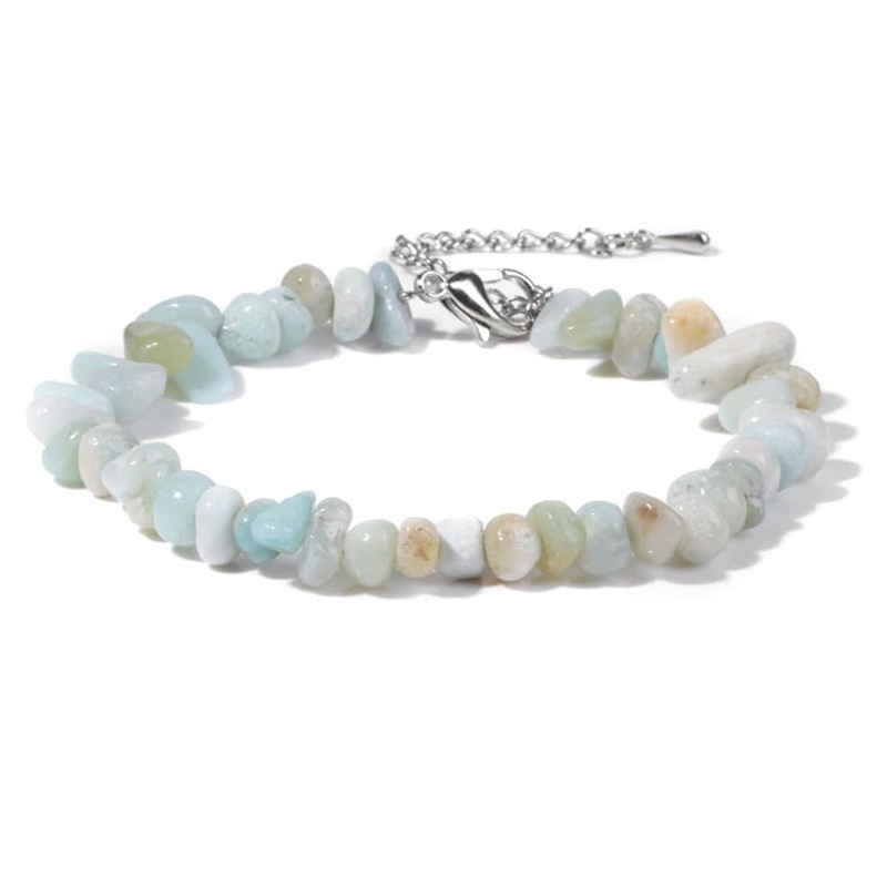 Cross-Border Women's Crystal Agate Irregular Gravel Lobster Clasp Adjustable Bracelet Natural Gravel Amazon Bracelet