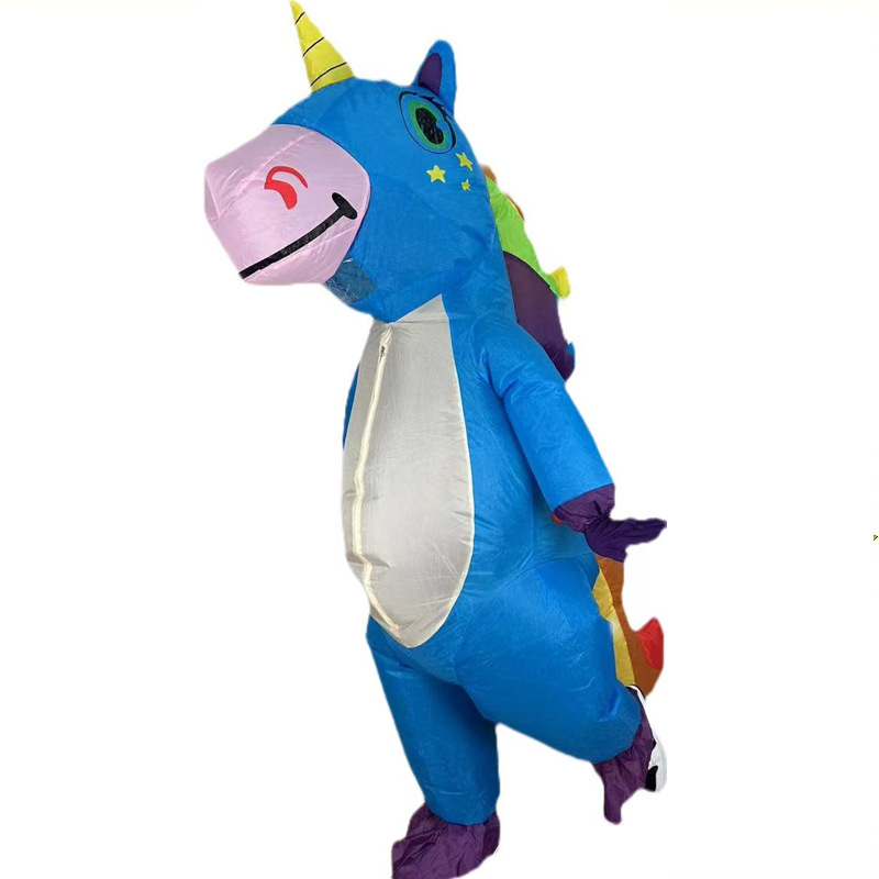 Venta caliente Traje inflable transfronterizo Dinosaurio de Halloween Alien Tyrannosaurus Rex Dress Up Ropa de actuación divertida Decoración de fiesta