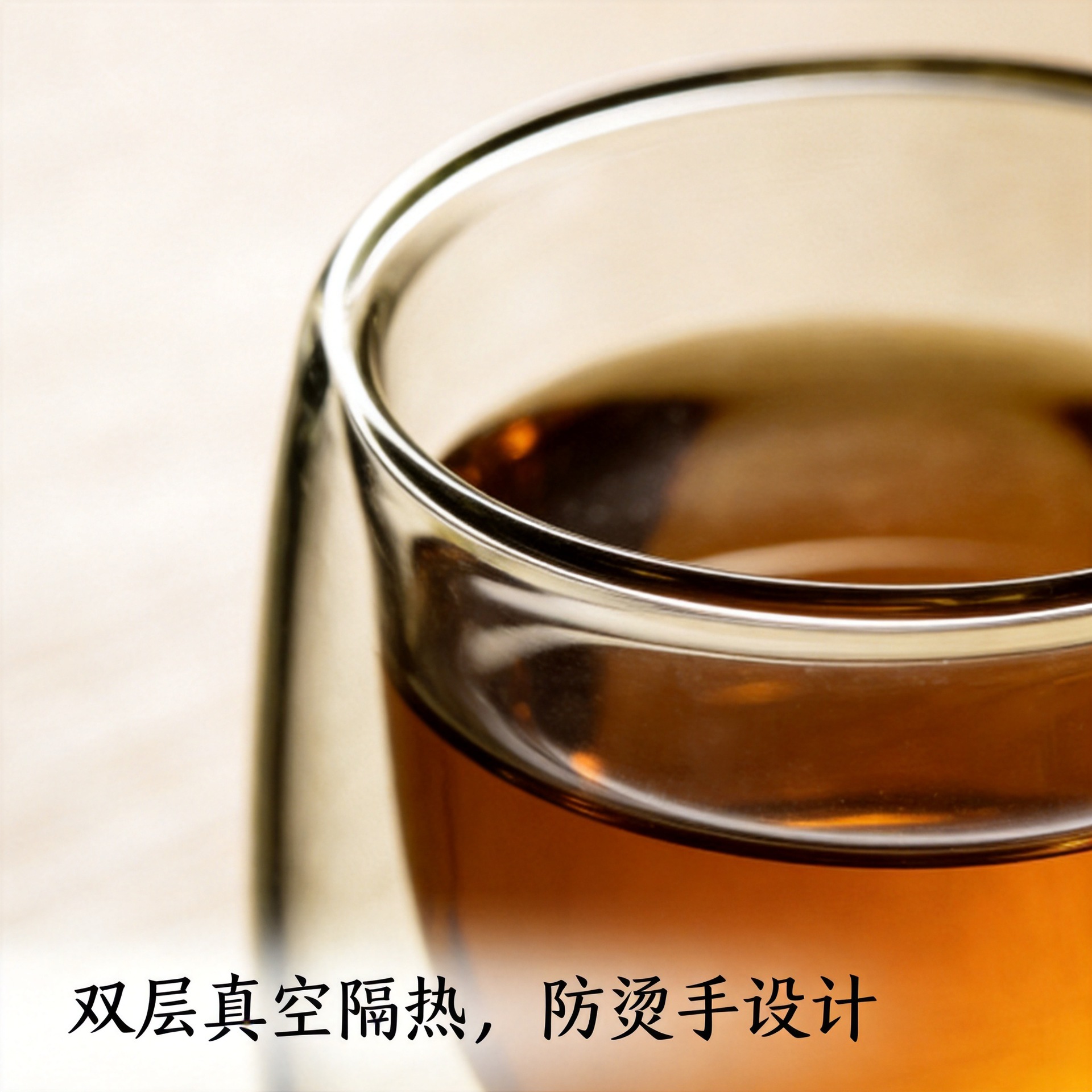 Taza de té de vidrio de doble capa resistente al calor de alta borosilicona Taza de té de kung fu resistente a quemaduras Taza de té de vidrio de doble capa transparente