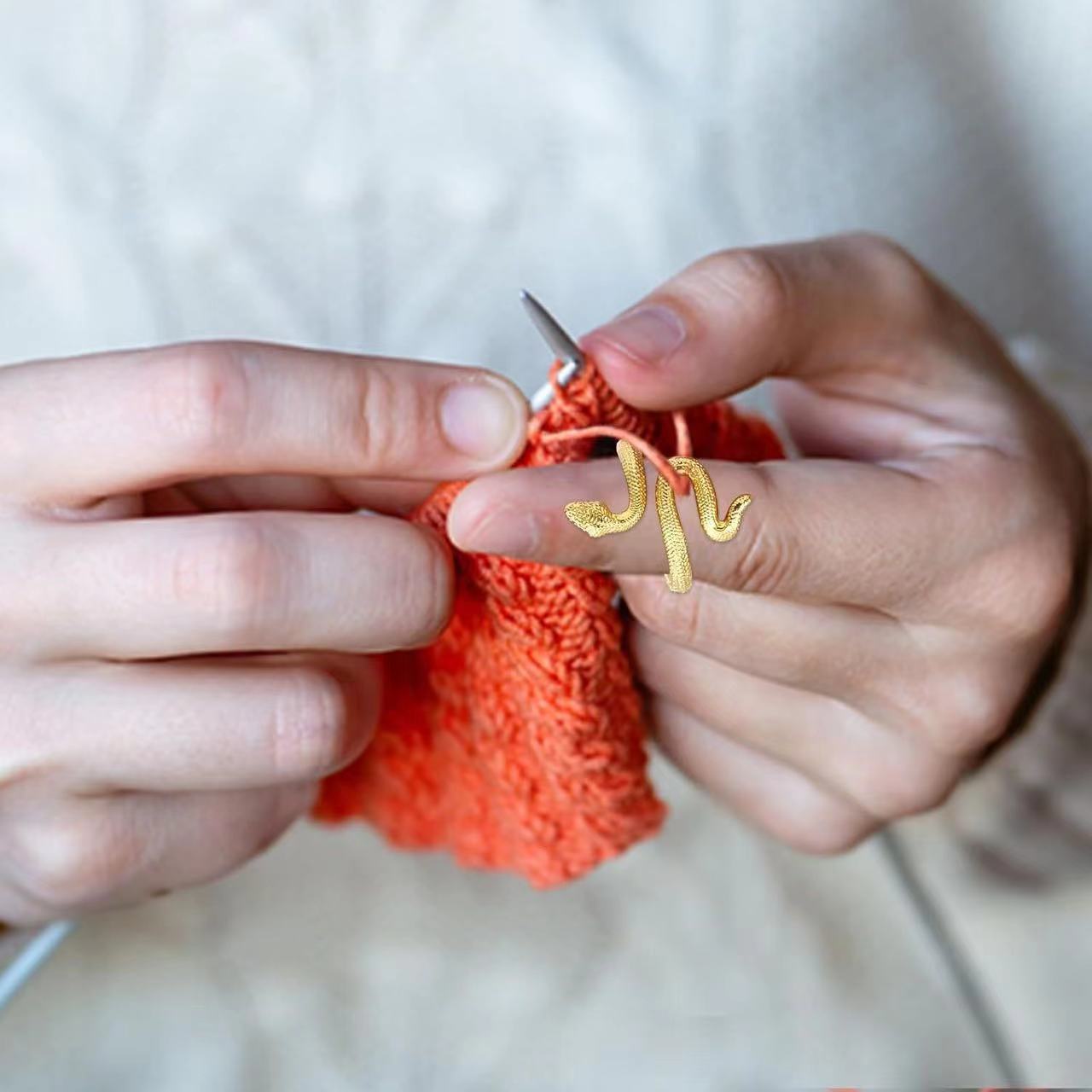 유럽과 미국의 국경 새로운 뱀 크로 셰 뜨개질 스레드 반지 손 장식품 맞춤 보석 크로 셰 뜨개질 스레드 태국 실버 검지 땋은 반지