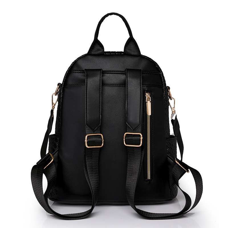 Bolsos para mujer 2024 nuevas señoras de nicho mochila de cuero suave moda tejida color sólido mochila de doble uso mochila escolar al por mayor