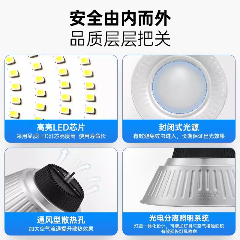 Lámpara de invernadero LED pública iluminación de almacenamiento de ganado fábrica de lámpara fresca de tornillo lámpara de minería de alta potencia LED lámpara de ahorro de energía