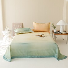 天丝竹纤维夏季凉席三件套可折叠水洗床单席子冰丝空调凉席不沾身