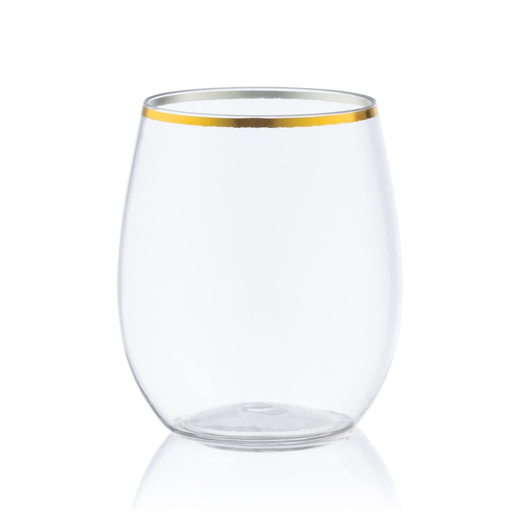 Venta al por mayor de plástico para mascotas sin pies copa de vino copa de huevo taza de vino colorido taza de agua taza de promoción de jugo