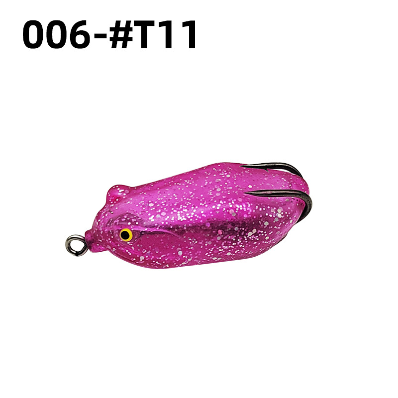 Doble gancho trueno rana trueno cebo fuerte pesca de agua dulce pescado negro lua cebo falso biónico rana cebo suave trueno rana cebo falso 6cm13.5g