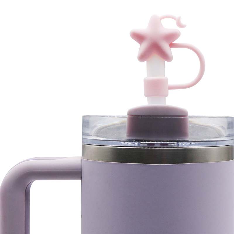 Nuevo producto Transfronterizo Amazon 8-10mm grado de protección ambiental tapa de pajita de PVC cubierta protectora de tubo a prueba de polvo de dibujos animados tridimensional