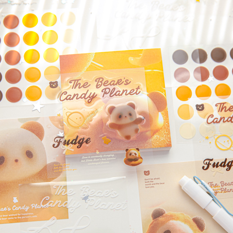 Mr. Paper Three Enjoy Bear Adhesivos Gudle Planet Student Post-it Notas Notas Notas Notas