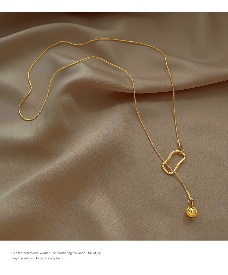 Titanium Steel Material Lady Classic Style Geometric Titanium Steel Plating Pendant Necklace