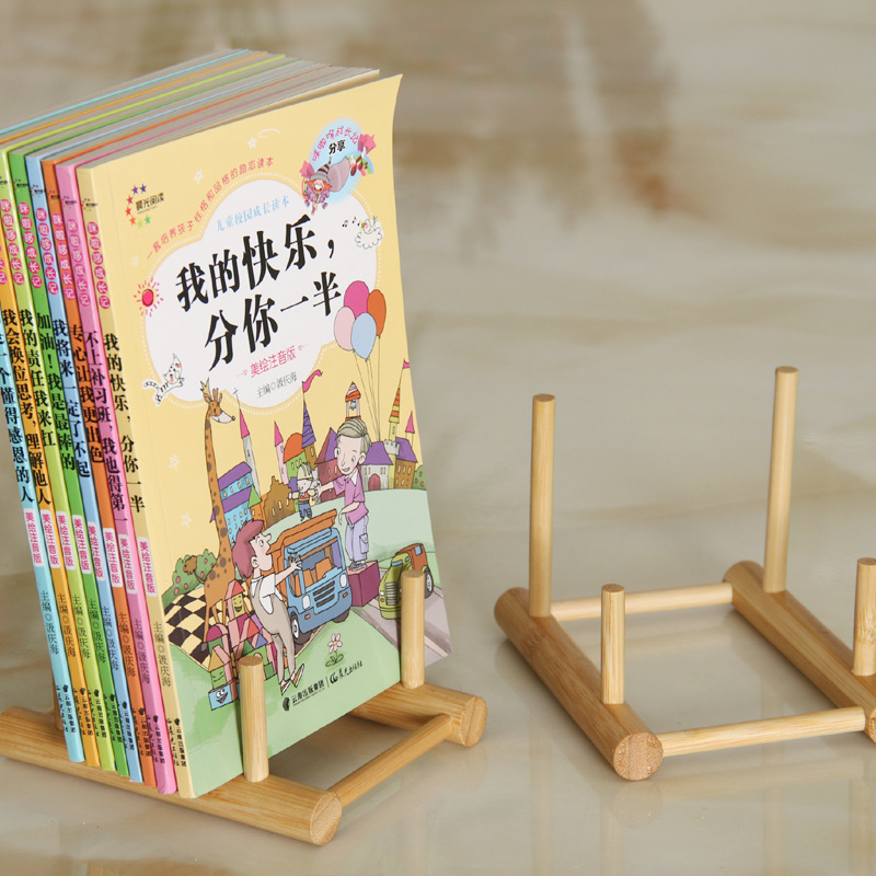 Bamboo tea cake stand, minimalist bamboo wood tea display rack, ceramic plate display stand, Pu-erh tea base, bowl and plate stand