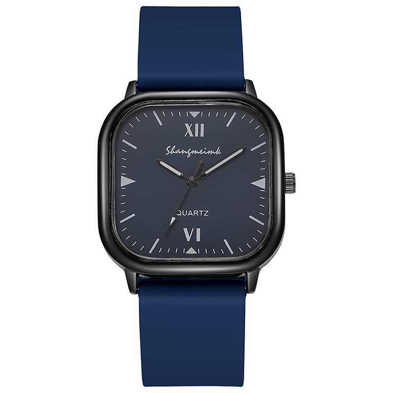 Reloj cuadrado Shangmei Reloj de cuarzo de moda unisex simple tendencia imitación cuero decoración aleación fábrica al por mayor