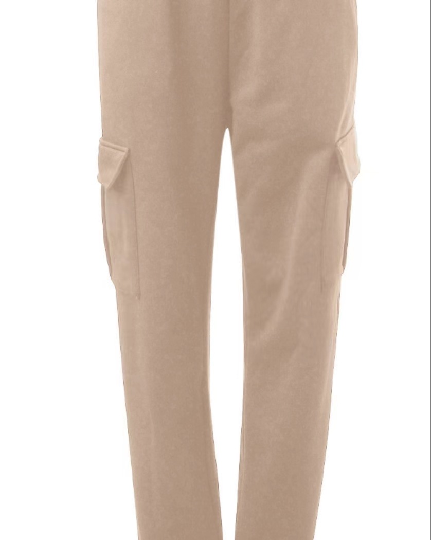 Amazon elástico de cintura alta pierna ancha pantalones cortos de las mujeres europeas y americanas transfronterizas otoño e invierno nuevos pantalones casuales sueltos de talla grande image 14