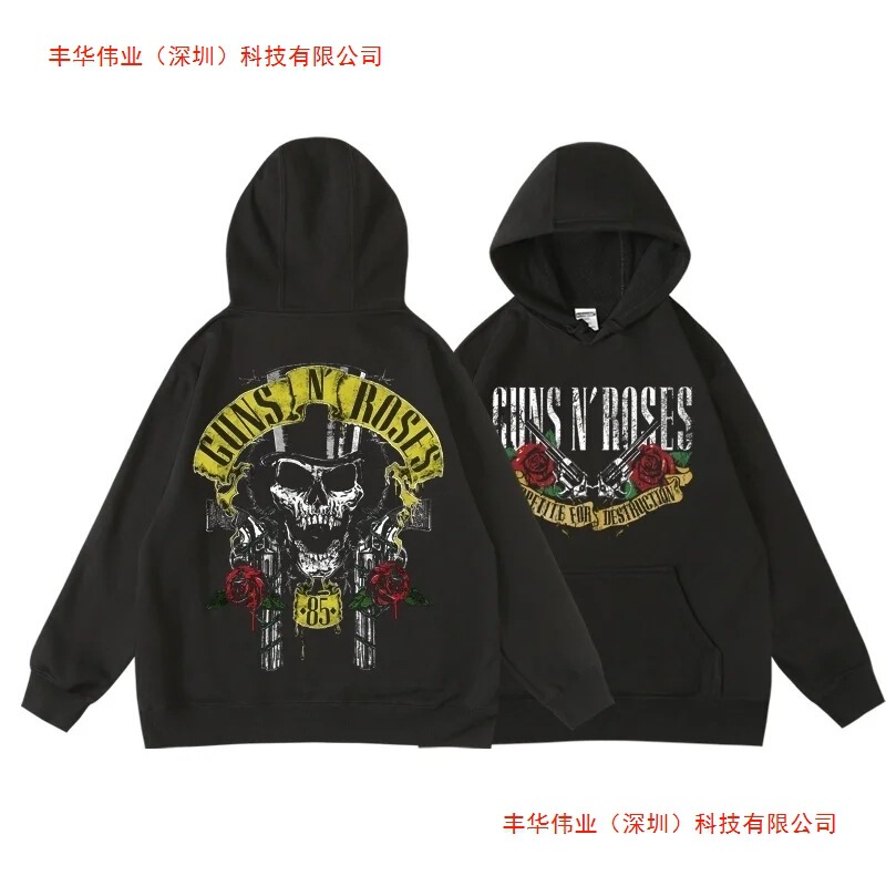 Guns N' Roses We'Re Back Retro Street Style Women's Sweatshirt O-Neck Pocket Pullover Wool Sweatshirt Guns N' Roses We'Re Back Retro Street Style Women's Sweatshirt O-Neck Pocket Pullover Wool Sweatshirt