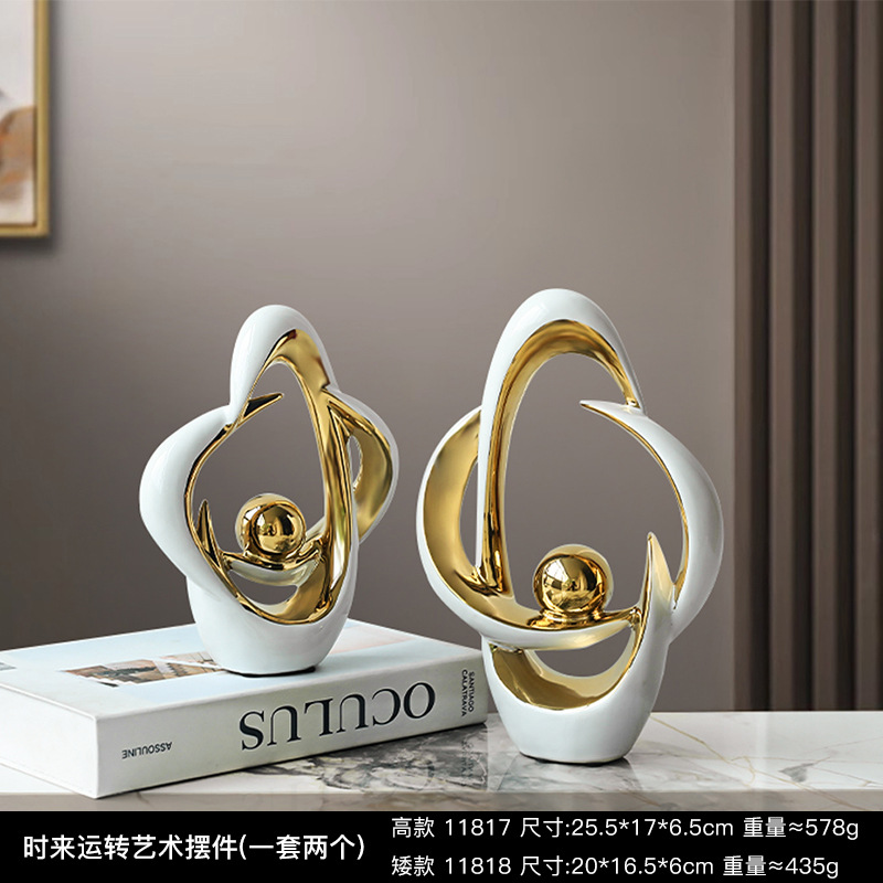 リビングルームの置物は軽くて豪華で高級な雰囲気のお酒棚の装飾品です。