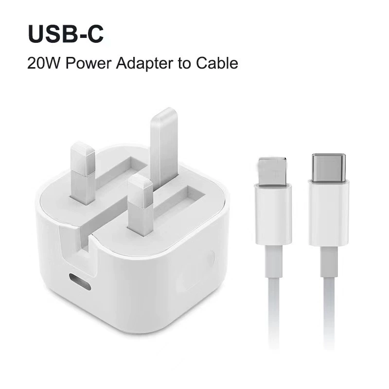 20W PD быстрая зарядка USB-C, складная розетка UK, совместима с iPhone 15 Pro и планшетами