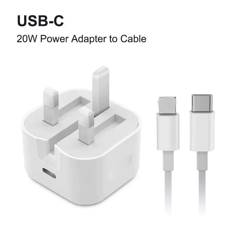 20W PD быстрая зарядка USB-C, складная розетка UK, совместима с iPhone 15 Pro и планшетами