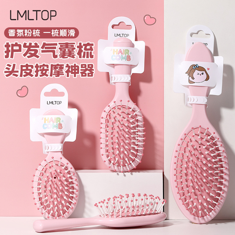 LMLTOP mini rosa masaje airbag peine caricatura lindo cabello portátil peine de cabello de aire acelerado