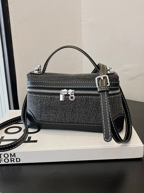 Jean color combinado bolso de mano pequeño bolso cuadrado mujer 2025 nuevo estilo transfronterizo retro moda ocio mochila de hombro