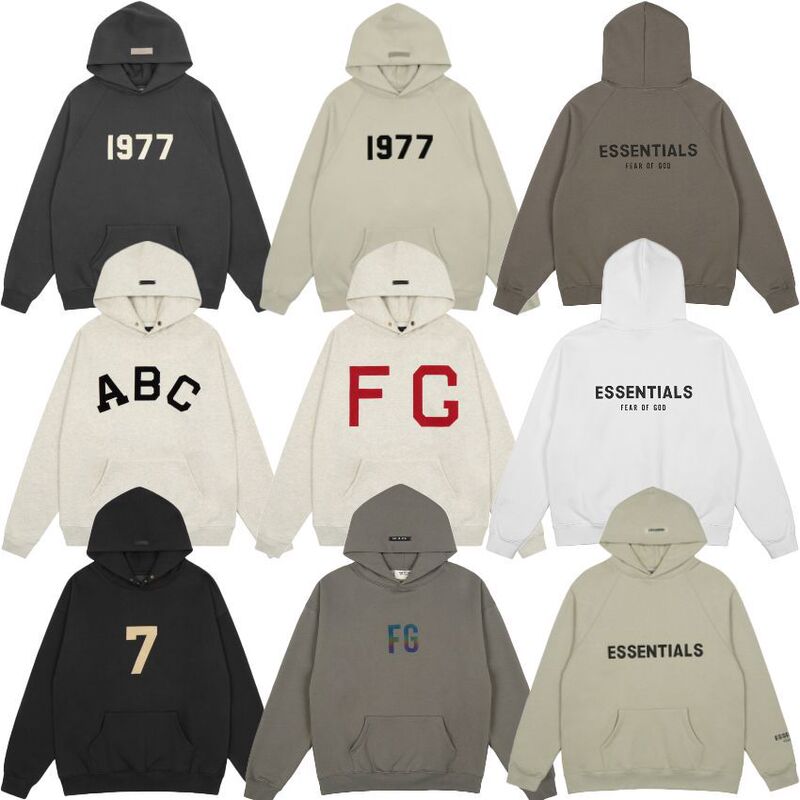 [original single quality] FOG double line ESS tide men's and women's loose hooded couples high street American flocking 1977 vests