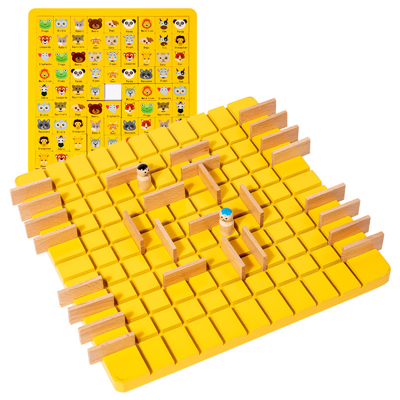 Ajedrez de madera juegos de mesa de puzzle juegos de interacción padres-hijos juegos de juego de doble juego de juguetes