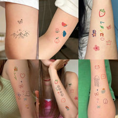 Colorful tattoo stickers, long-lasting waterproof scar cover stickers, ins small fresh cartoon cute finger tattoo stickers for women