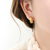 Design retro fashionable earrings stainless steel, french style, light luxury style, city style, wholesale