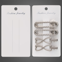 烫银白卡纸发夹卡片12.5x7发卡包装方形饰品卡纸夹发夹DIY饰品