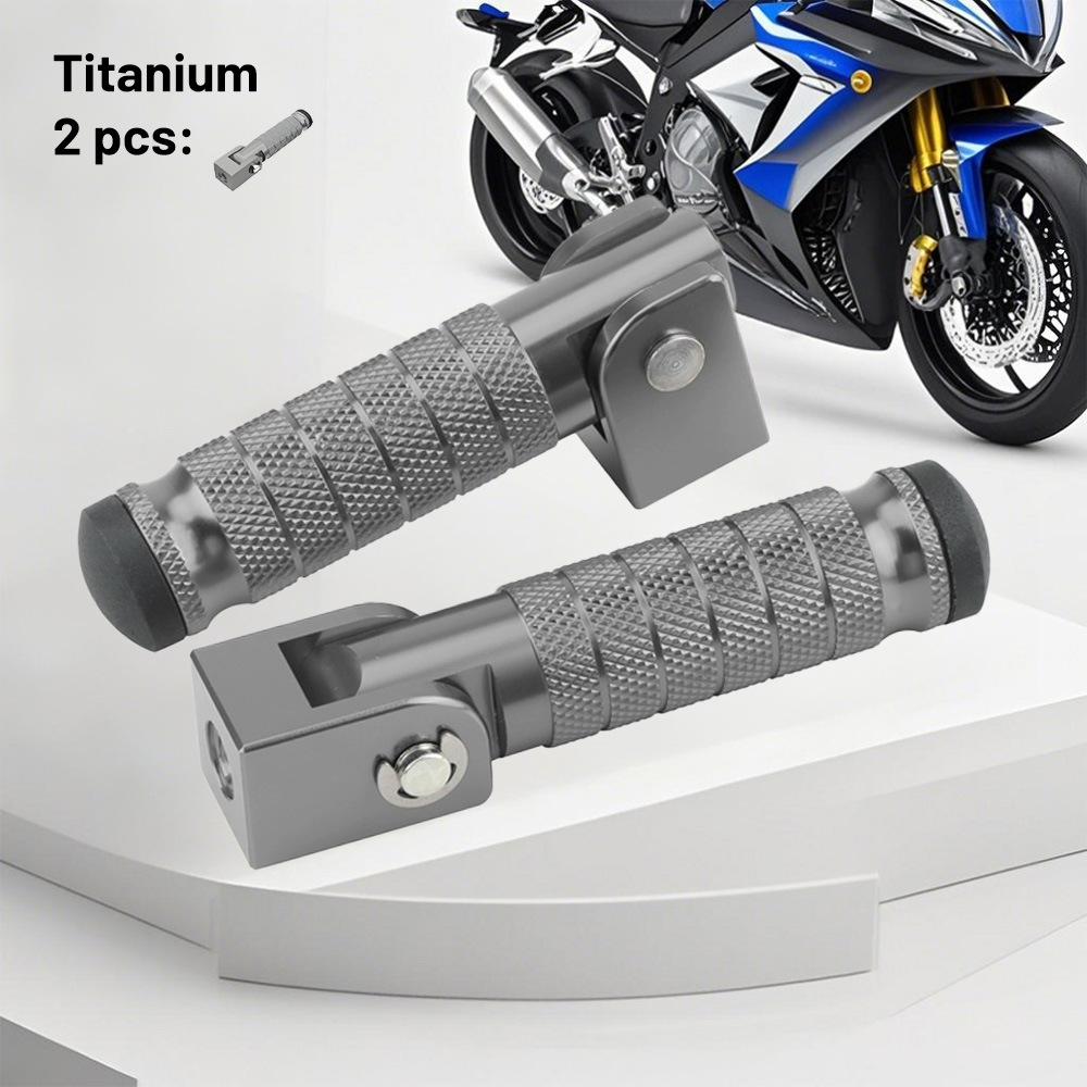 Motorcycle accessories: Aluminum alloy footrests, modified CNC folding footrests, rear footrests, safety guards, and additional foot pegs