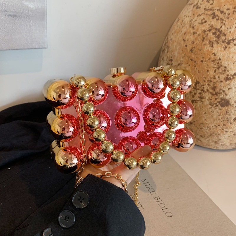 Nicho Zhong bolso de diseño de verano 2025 nueva personalidad acrílico bolso de hombro de moda bolso de cinturón de cadena