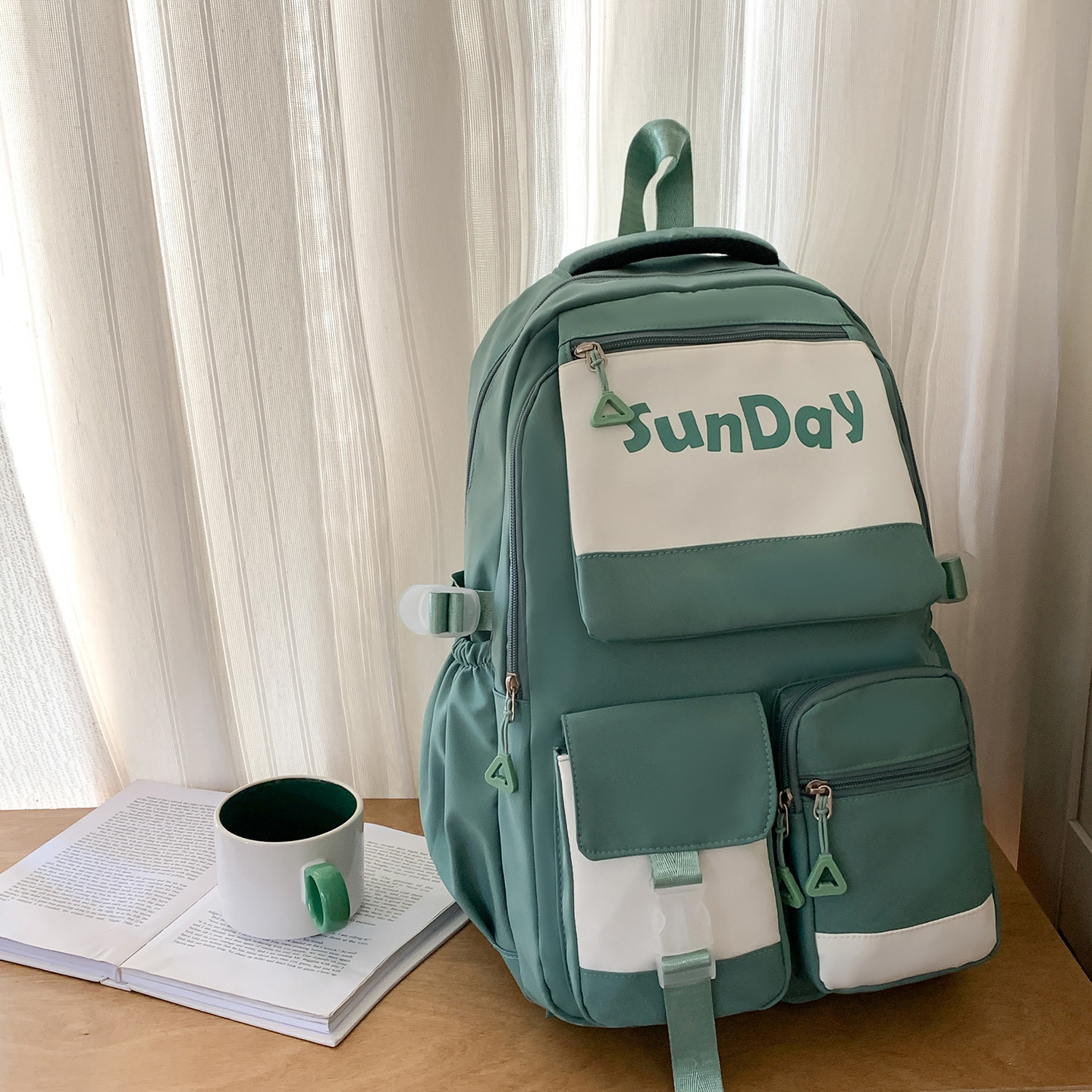 JIAYISTAR nueva mochila de alta capacidad, mochila de bolsillo grueso, mochila de estudiantes de secundaria