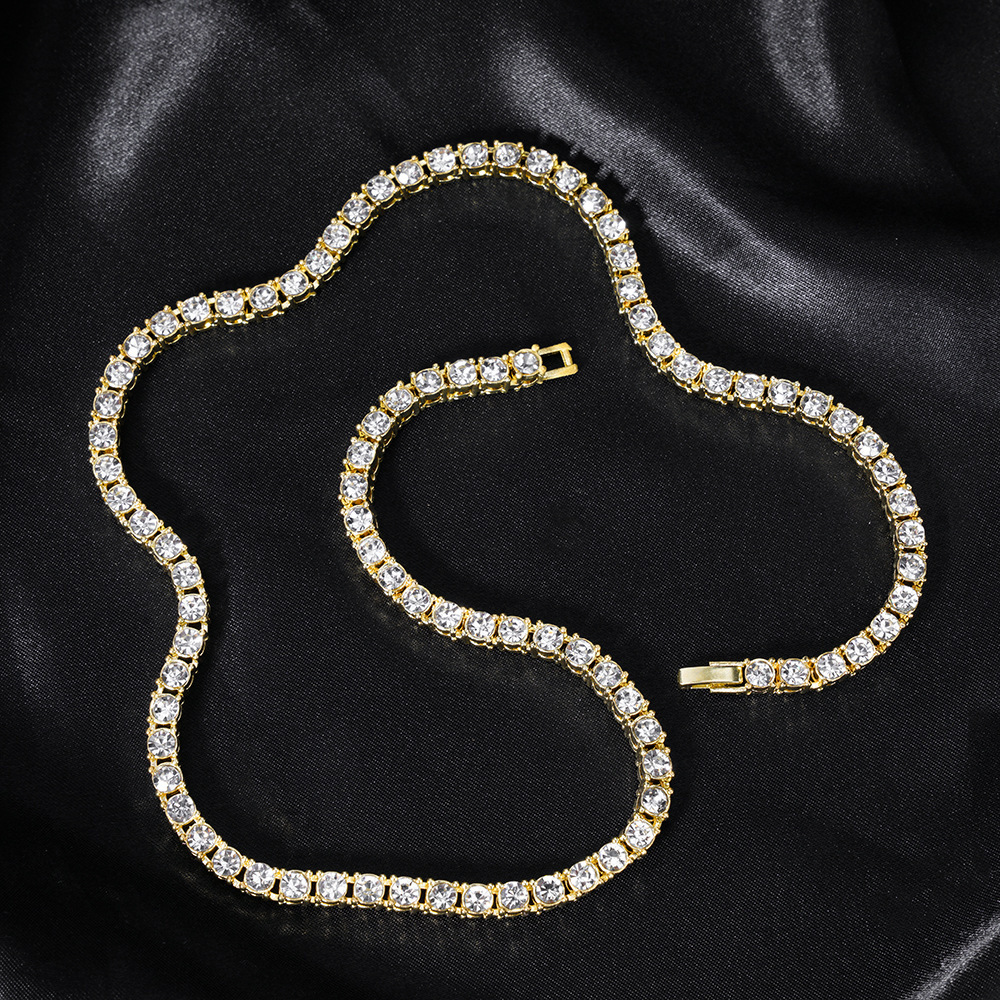 Collana tennis uomo con pendente geometrico e strass_voghion.com