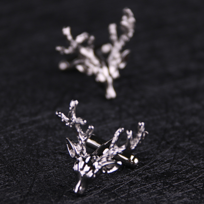 Silver lucky deer cufflinks silver