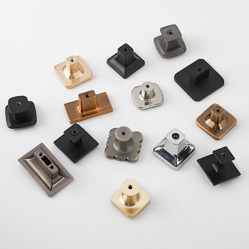 Manillado de gabinete cuadrado de un solo orificio, gabinete cuadrado minimalista nórdico, armario, cajón de bronce negro, manita pequeña