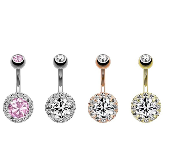 Piercing nombril cœur en acier inoxydable avec zirconia_voghion.com