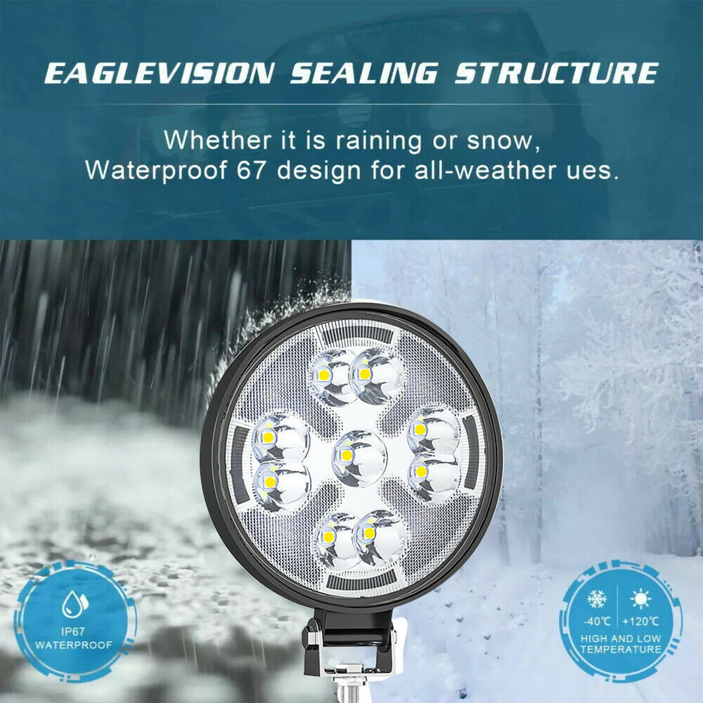 Luz de trabajo LED de automóvil 4 pulgadas mini cuadrado 9 lámparas 63W lámpara auxiliar transformada faro image 4