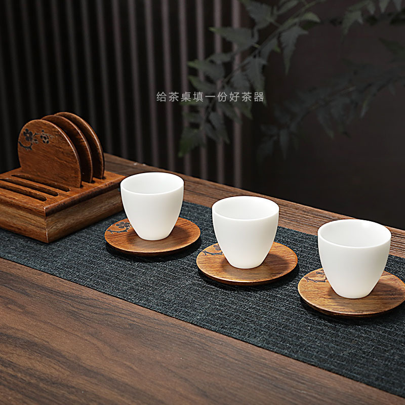 Accesorios de té de kung fu transfronterizos Taza de bambú y madera almohadilla de soporte de taza de té aislante térmico pequeño soporte de taza de té anticaldor redondo ceremonia de té doméstica
