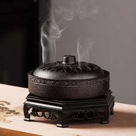 陶瓷大号蚊香炉家用防火带盖蚊香盒艾草盘托室内点香器香薰炉摆件