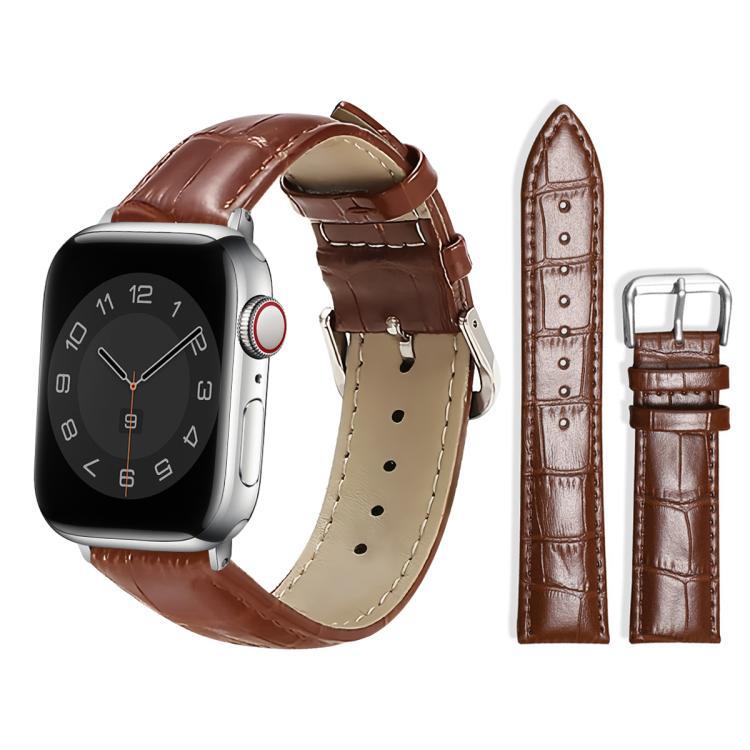 Para Apple Watch 38 - 49mm multi-tamaño correa de reloj de bambú botón retro correa de cuero