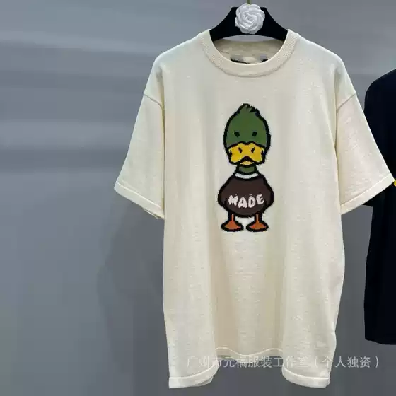L New Style High Quality 22ss Duck 70 Wool Knit Short Sleeve T-Shirt Unisex Loose Fit