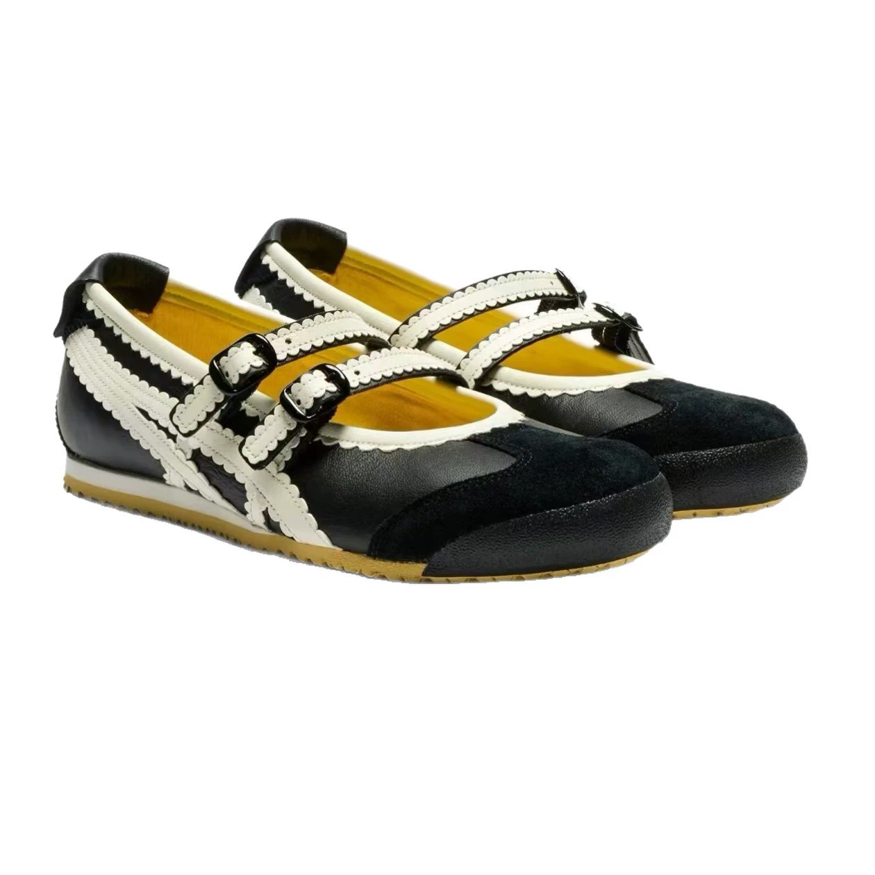 Балетки Mary Jane Onitsuka Tiger Mexico 66 TGRS — ретро повседневные, ремешки в стиле Mary Jane