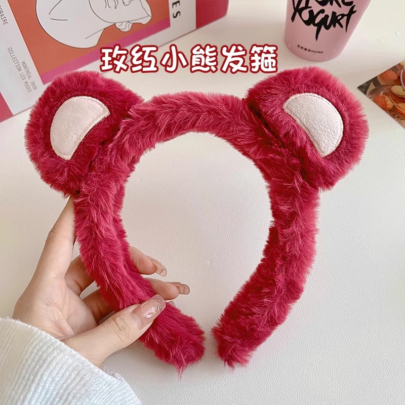 Banda de pelo de tres piezas para el lavado de cara de cangrejo diadema femenina banda de pelo de felpa Correa de muñeca de agua a prueba de humedad grutas de tocado de horquilla