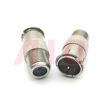 【厂家直供】 锌合金直体F公快插转F母有线电视机顶盒转换插头