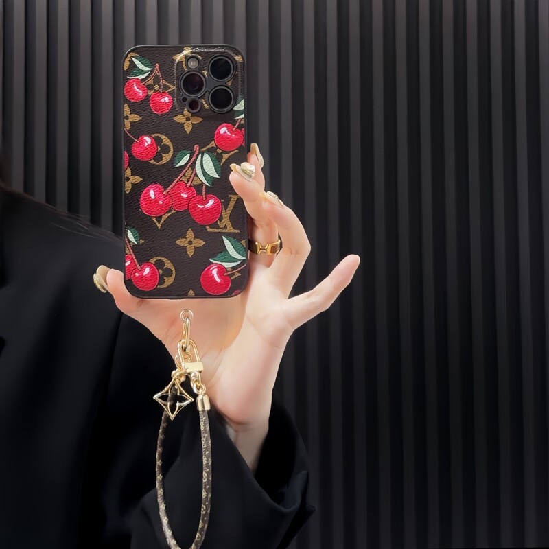 Lv Cherry Pendant Labubu Suitable for Apple 13 Pro Max Simple Phone Case 15 Pro Max New Anti-Drop 14 Lv Cherry Pendant Labubu Suitable for Apple 13 Pro Max Simple Phone Case 15 Pro Max New Anti-Drop 14