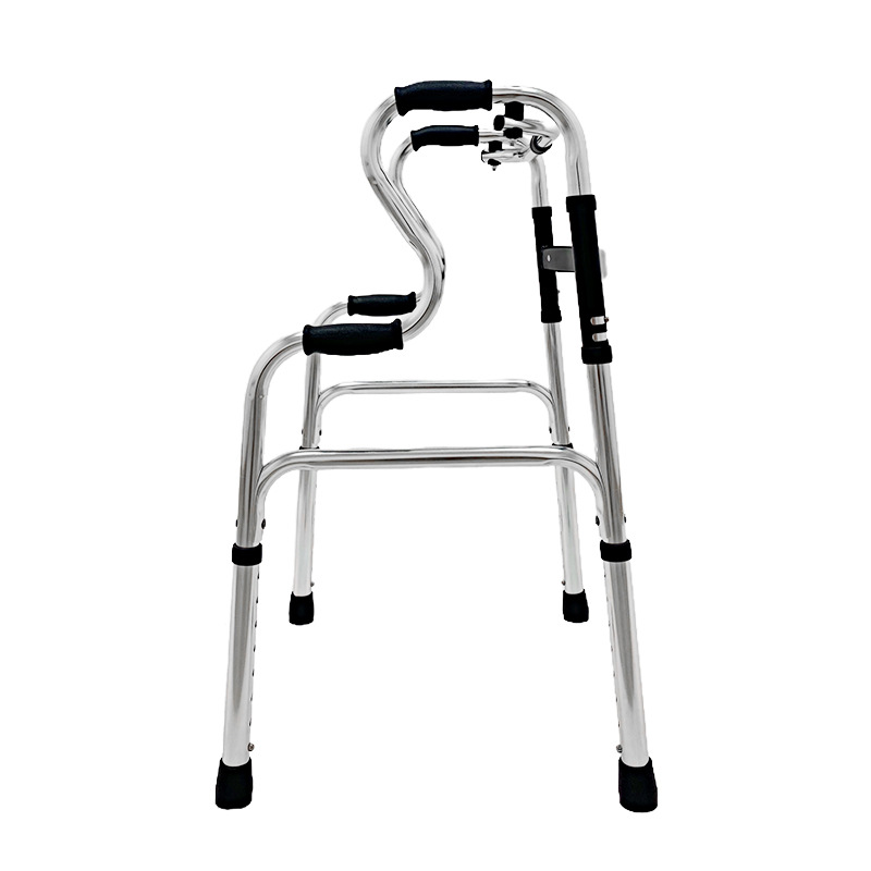 andador de edad avanzada, entrenamiento auxiliar de rehabilitación para pacientes hospitalarios, andador de acero inoxidable de cuatro patas
