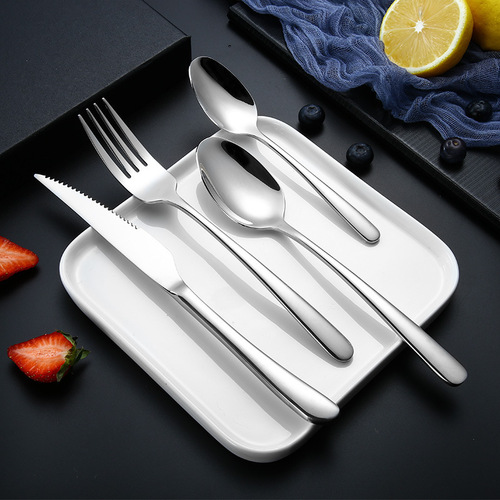 Thickened 304 stainless steel knife, fork, spoon, Western tableware set, elegant steak knife, table fork, coffee spoon, stainless steel table spoon