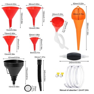 Cross-border hot sale refueling funnel with filter telescopic tube car and motorcycle refueling gasoline plastic long nozzle X20